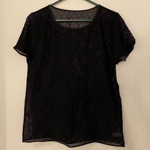 American apparel - black lace t shirt